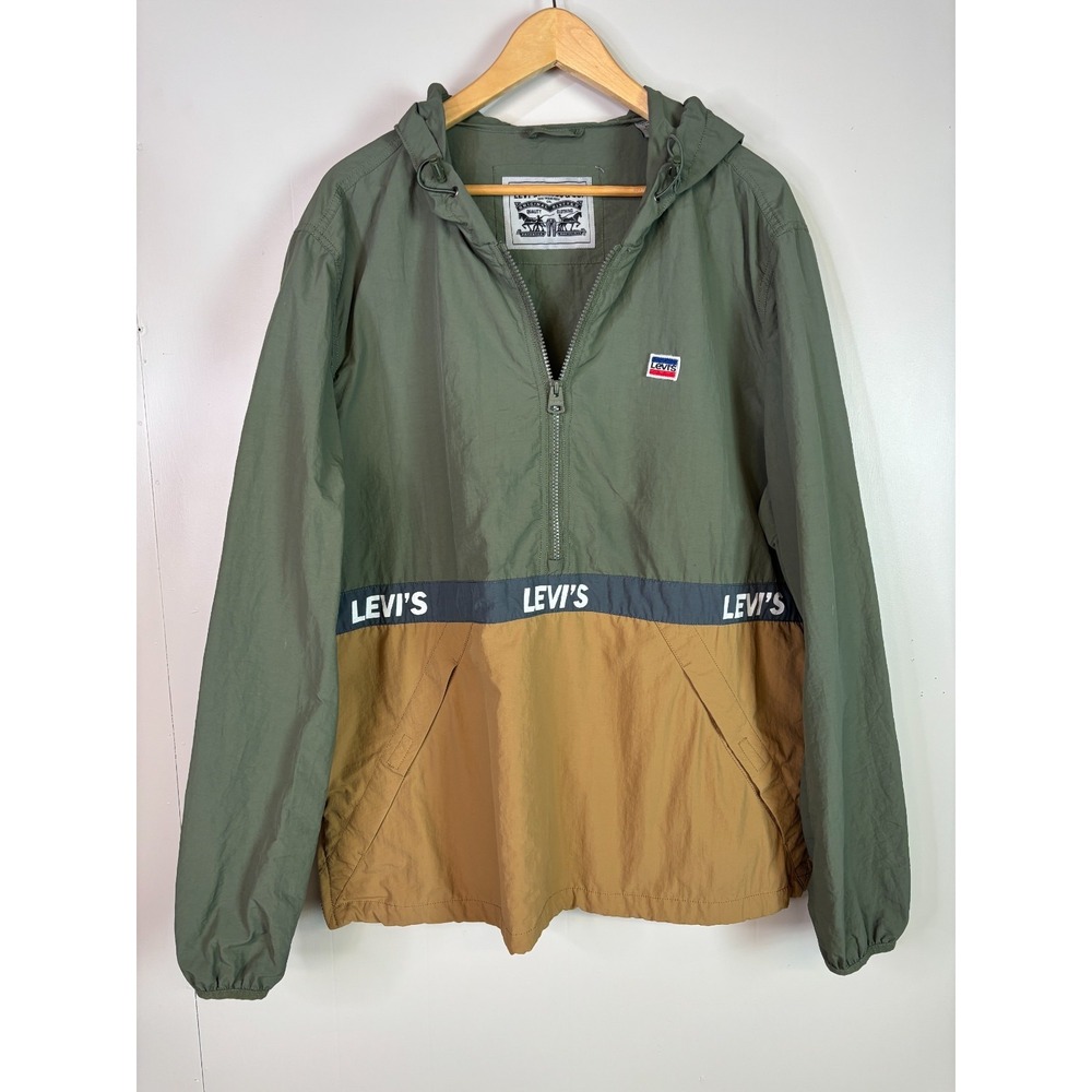 Levi's Anorak XL Retro Colorblock Lightweight Windbreaker 1/2-Zip Pullover Men's